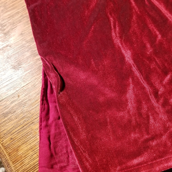 VTG red velvet TOP gold embroidery CRYSTALS med - Picture 3 of 7